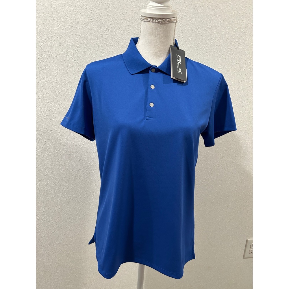 RLX Ralph Lauren Womens Golf Concept 3 Performance Polo Shirt Blue Classic Fit M